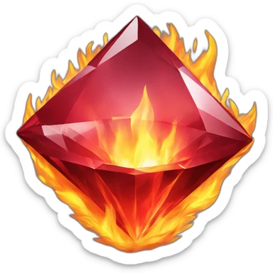 Crimson diamond lit on fire with the words young unbreakable sticker