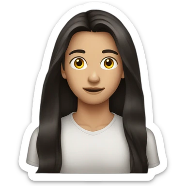 young teenager dark long hair driving sticker