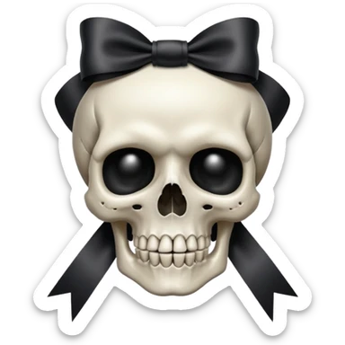 BLACK RIBBON SKULL sticker
