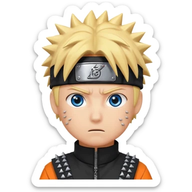 Create a Naruto emoji for a teams chat but make it more original to the anime style sticker