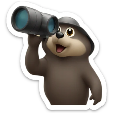 Mole with binoculars sticker