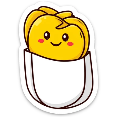 happy potato chip smiling joyfully sticker