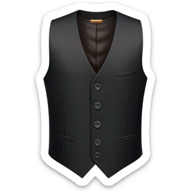 just a black women's vest garment with 3 buttons, no background, no model, only the clothing item sticker