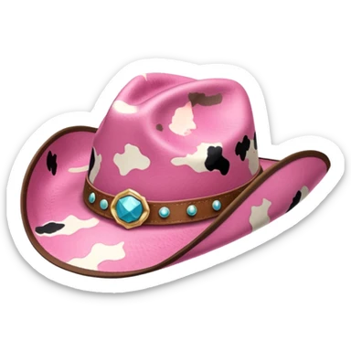 Cow print cowgirl hat sticker