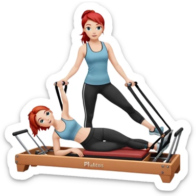 Pilates + red hair + white girl + reformer sticker