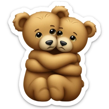 2 teddy bears hugging  sticker