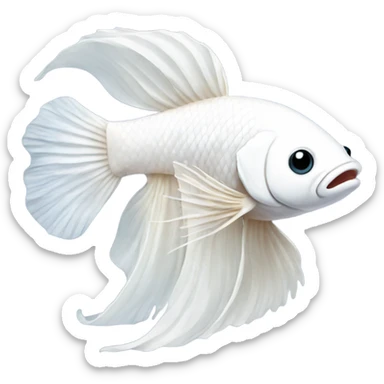 White betta fish happy sticker