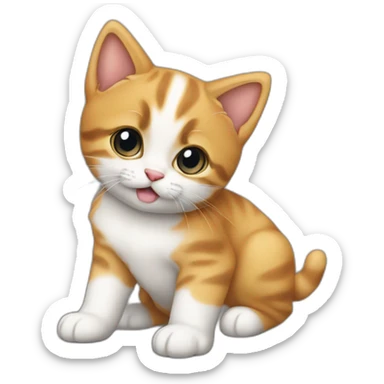 Un chaton sur un chiot sticker