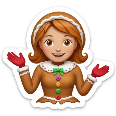 shrug woman gingerbread sticker