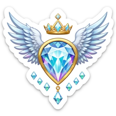 holy diamond emblem with white wings and diamond in the middle sticker