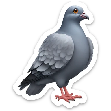 A pigeon with a broken foot sticker
