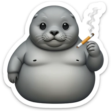 fat seal smoking cigarettes  sticker