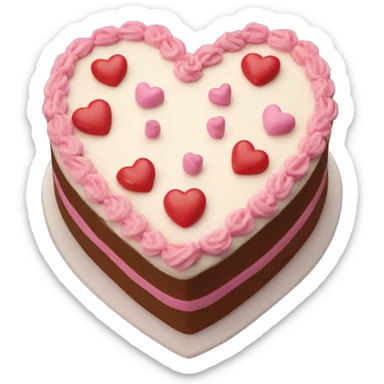 Birthday cake heart  sticker