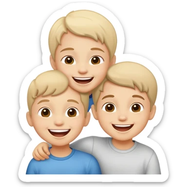 two children laughing together, happy and friendly sticker