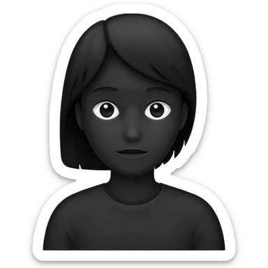 completely flat black silhouette, no facial features sticker