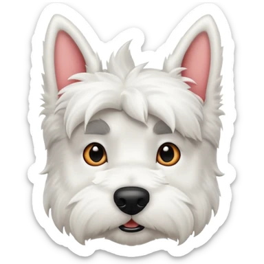 Cute white scottie dog face sticker