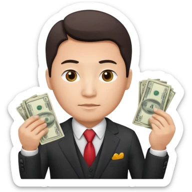 кыргызский бизнесмен считающий деньги sticker