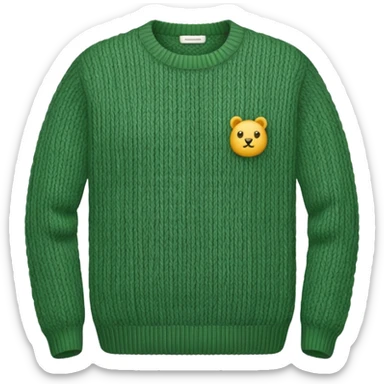 Green knitted wool sweater. sticker