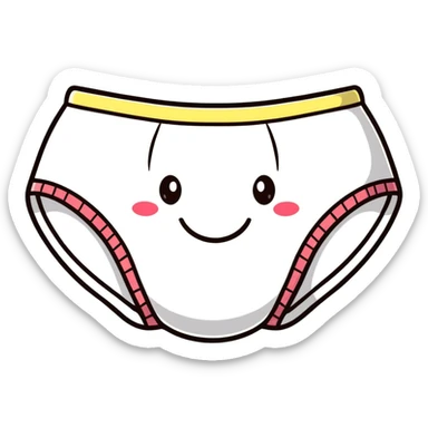 cute cartoon underwear with happy face sticker
