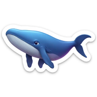Blue whale purple happy sticker