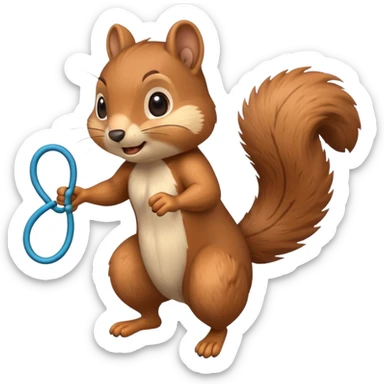 Squirrel jump rope sticker