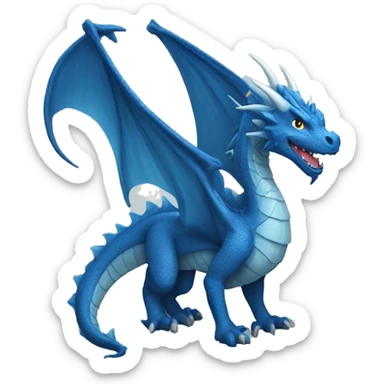 Generate a blue dragon sticker