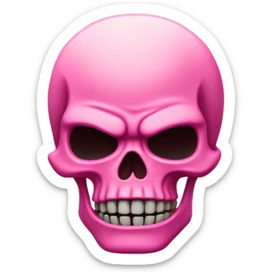 Angry pink skeleton sticker