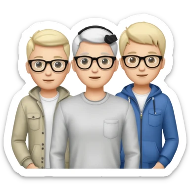 Group of 4 vibe coders, all male and white skinned  sticker