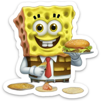 SpongeBob eating burgeer sticker