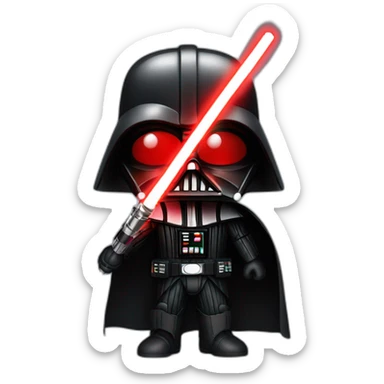 Darth vader with red lighsaber sticker