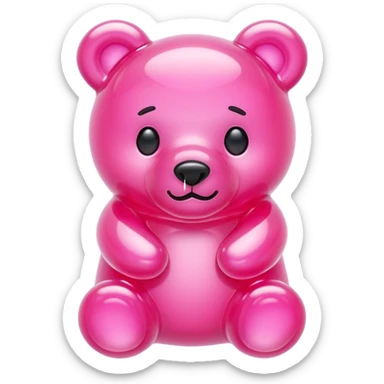 bubblegum pink jelly bear sticker