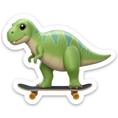Dinosaur on a skateboard sticker