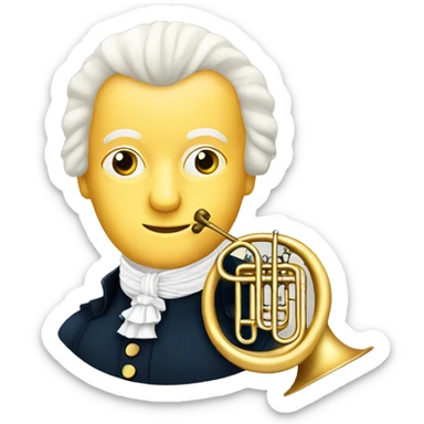 Mozart and a French horn sticker