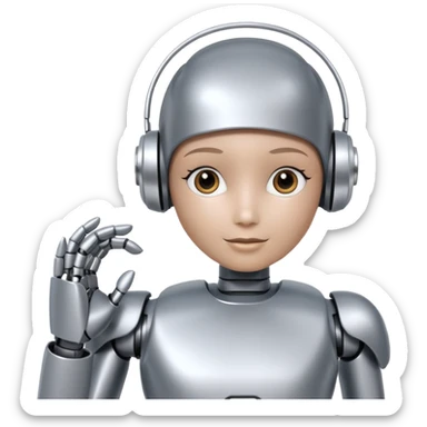 artificial Inteligence robot that is working in customer care and checking social media sticker