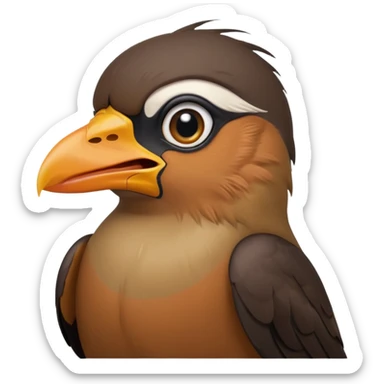 A crying common myna bird cute emoji sticker