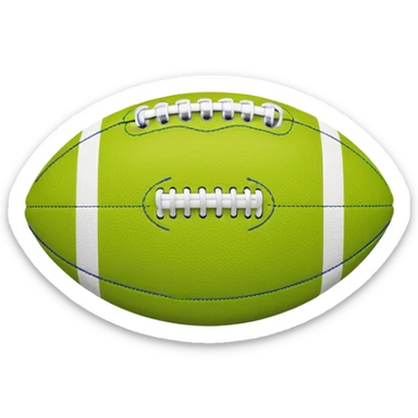 American football with lime green leather and navy-blue stitching sticker