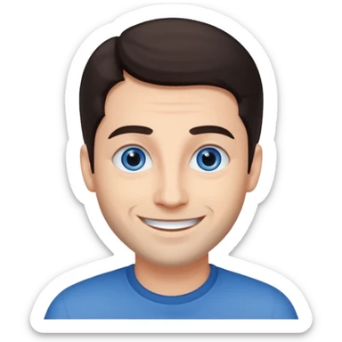 Yehuda Levi with blue eyes, dark brown hair sticker