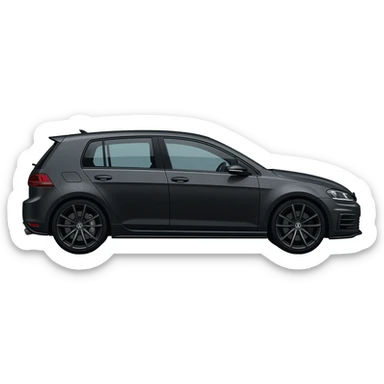 full golf r mk7 2016 black with black rims on the side sticker