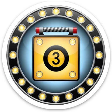 movie number 3 , Bordered with spotlights, shiny round lights sticker