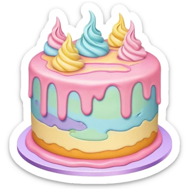 melted pastel cake sticker