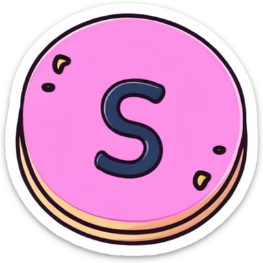 Pink alphabet cookies spelling SWICY sticker