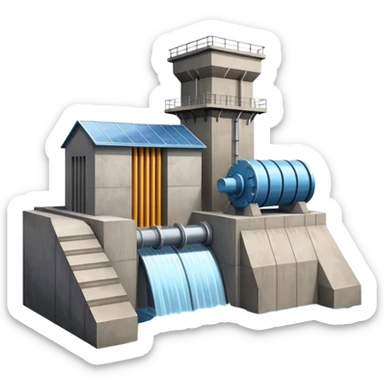 hydroelectric power plant sticker