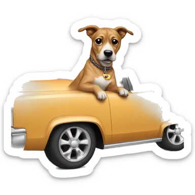 Dog in a Lowrider  sticker