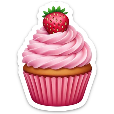 Cupcake de fresa sticker