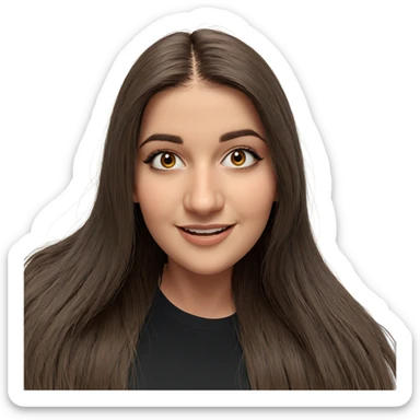 smiling girl with brown hair sticker