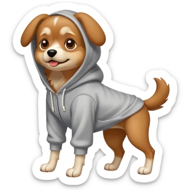Dog with Legs and a hoodie  sticker