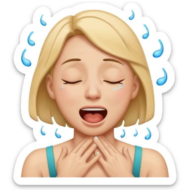 person dying from a laughing attack sticker