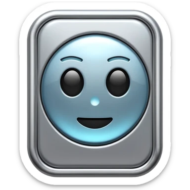 A futuristic microchip emoji made of polished silver chrome, minimal circuit details, smooth metallic surface, soft lighting, iOS emoji style, centered, clean white background sticker