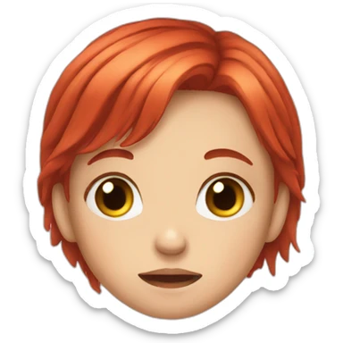 red hair red eyes little girl crying sticker