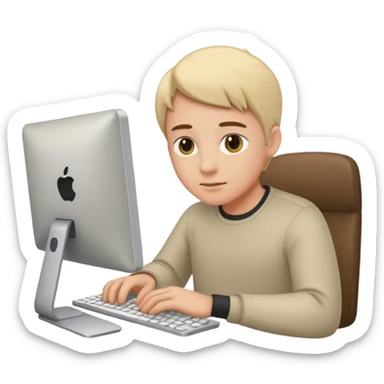 trabajando en la computadora sticker